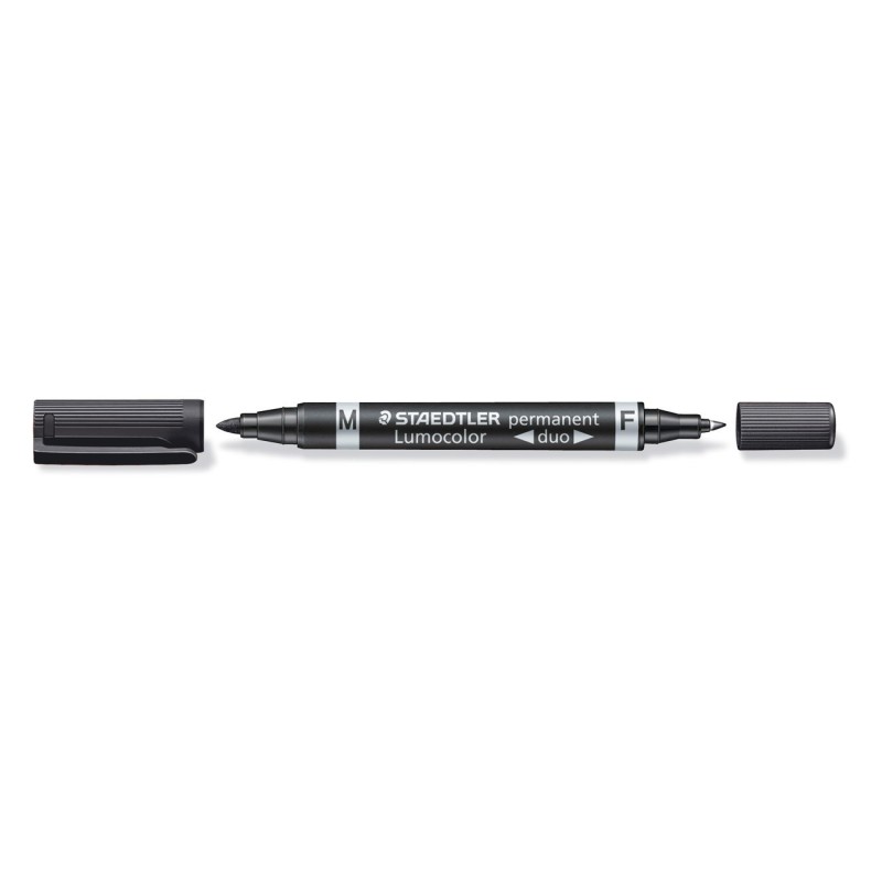 Staedtler Lumocolor Marqueur permanent Lumocolor Duo - Pointes fine et moyenne 1.5 mm - Noir