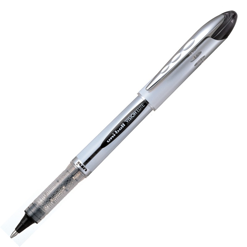 Uni Stylo roller Vision Elite pointe moyenne - corps en plastique blanc encre noire