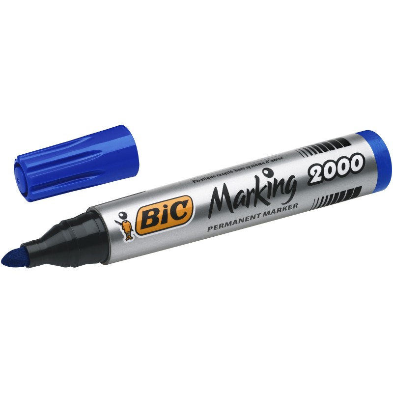 BIC Marking 2000 ECOlutions - Marqueur permanent pointe ogive trait 1.7 mm - Bleu