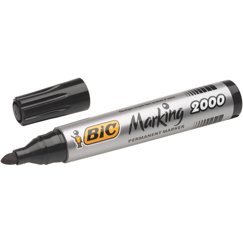 BIC Marking 2000 ECOlutions - Marqueur permanent pointe ogive trait 1.7 mm - Noir