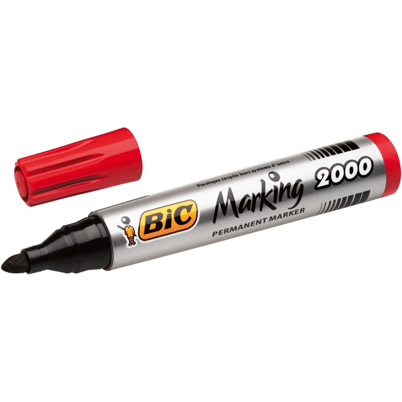 BIC Marking 2000 ECOlutions - Marqueur permanent pointe ogive trait 1,7 mm - Rouge
