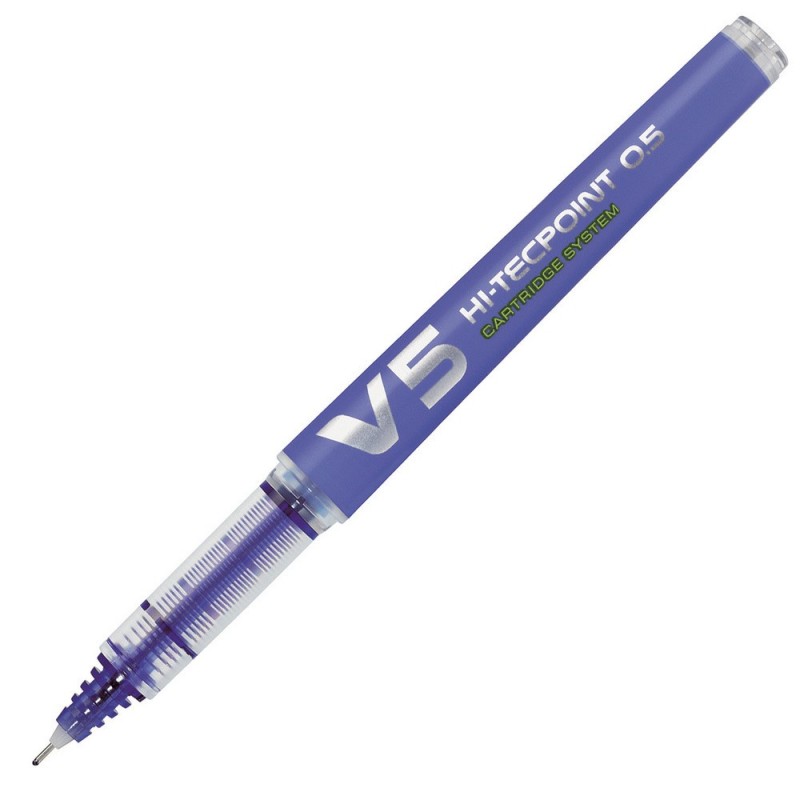 Pilot Hi-Tecpoint V5 Begreen - Stylo roller rechargeable pointe fine 0,5 mm - Bleu