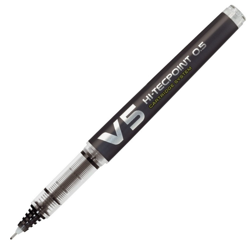 Pilot Hi-Tecpoint V5 Begreen - Stylo roller rechargeable pointe fine 0,5 mm - Noir