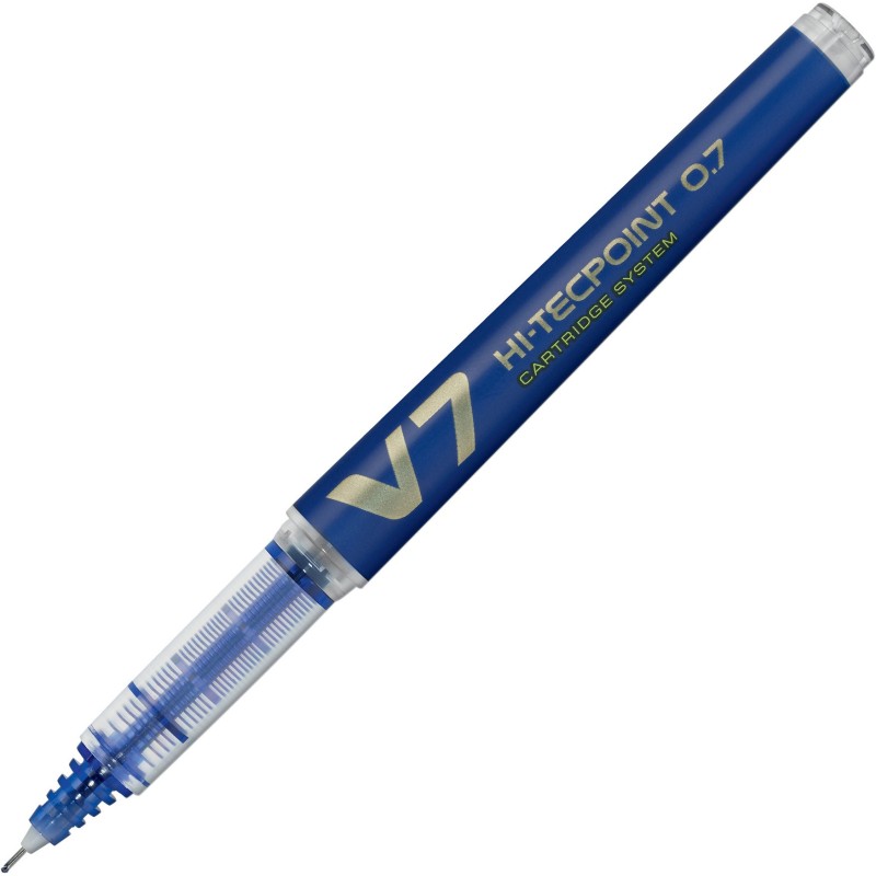 Pilot Hi-Tecpoint V7 Begreen - Stylo roller rechargeable pointe moyenne 0,7 mm - Bleu
