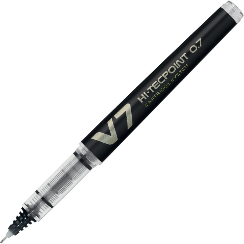 Pilot Hi-Tecpoint V7 Begreen - Stylo roller rechargeable pointe moyenne 0,7 mm - Noir