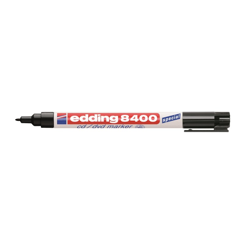 edding Marqueur CD/DVD 8400, Pointe ogive 0,5 - 1 mm, Noir