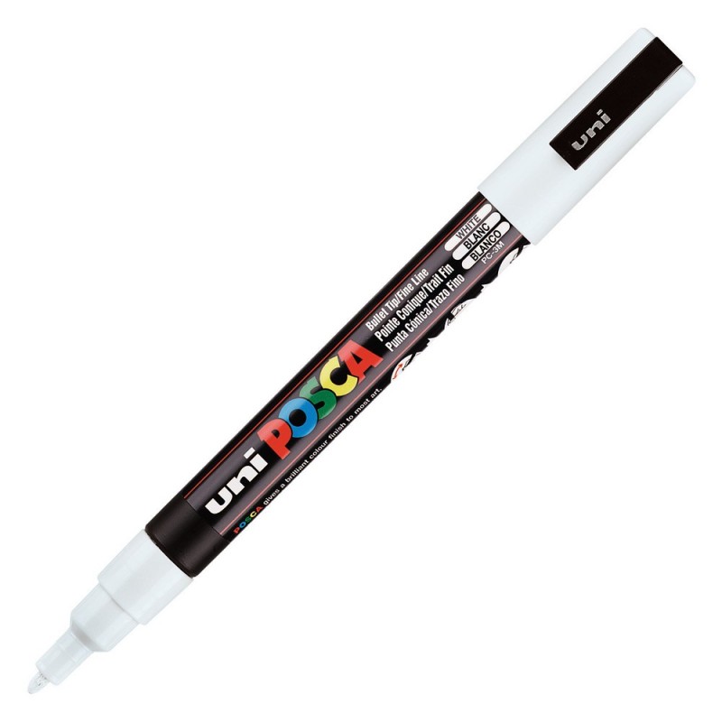 Uni Posca PC-3M Marqueur peinture Pointe fine conique 1,5 mm - Blanc
