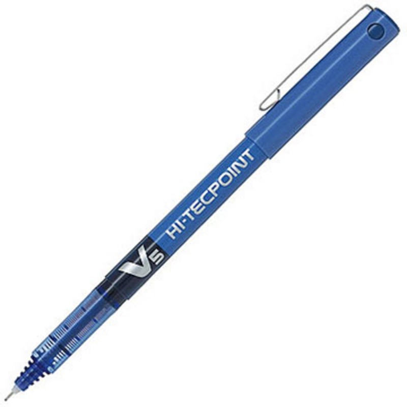 Pilot Hi-Tecpoint V5 - Stylo roller rechargeable pointe fine 0,5 mm - Bleu