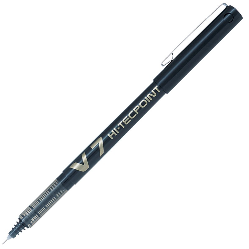 Pilot Hi-Tecpoint V7 - Stylo roller rechargeable pointe moyenne 0,7 mm - Noir