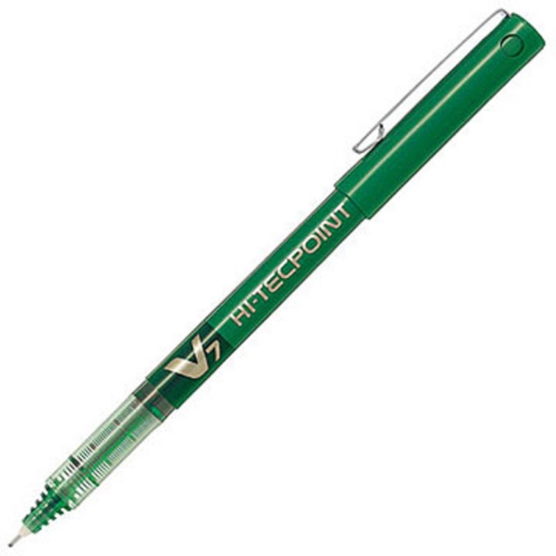 Pilot Hi-Tecpoint V7 - Stylo roller rechargeable pointe moyenne 0,7 mm - Vert