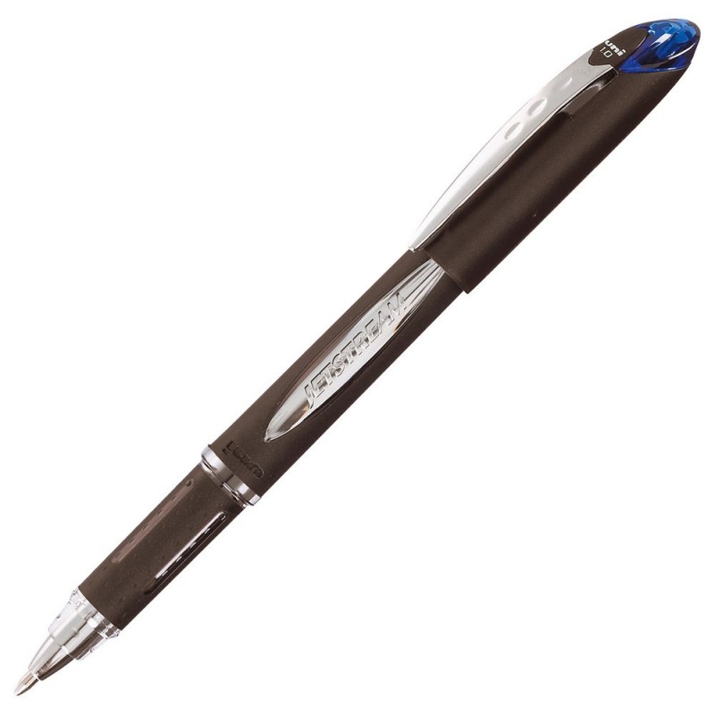 Uni Roller Jetstream pointe moyenne de 1 mm - corps noir encre bleue