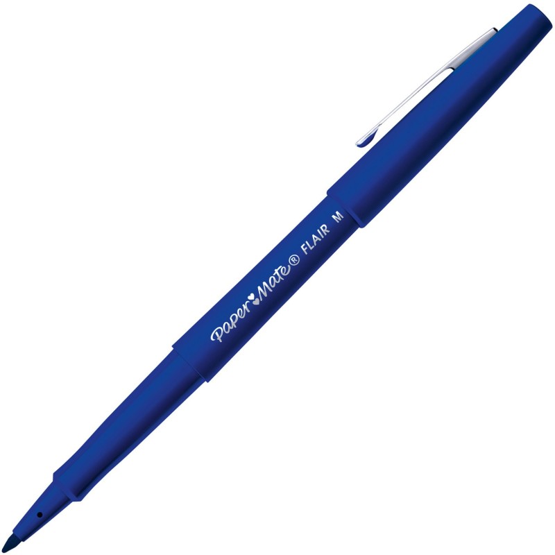 Paper Mate Flair Original Stylo feutre à capuchon pointe moyenne 1 mm - Bleu