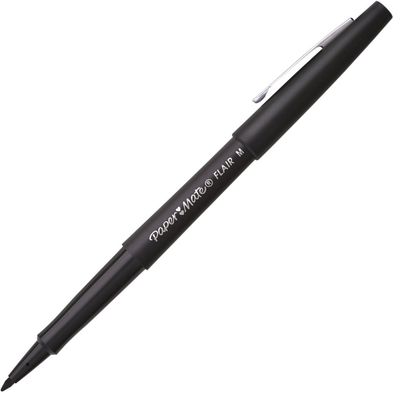 Paper Mate Flair Original Stylo feutre à capuchon pointe moyenne 1 mm - Noir