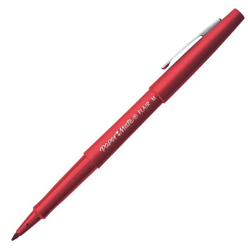 Paper Mate Flair Original Stylo feutre à capuchon pointe moyenne 1 mm - Rouge