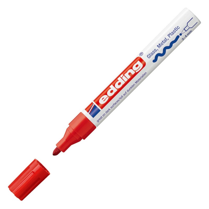 edding Marqueur à peinture 750 à pointe ogive 2 - 4 mm rouge