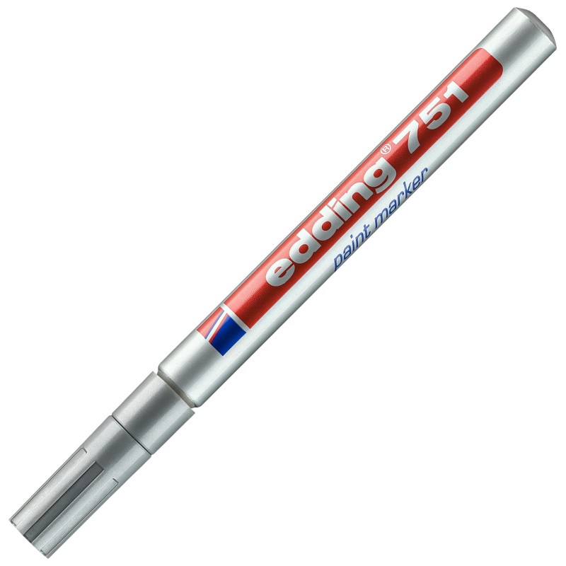 edding Marqueur peinture 751 à pointe ogive 1 - 2 mm - Argent