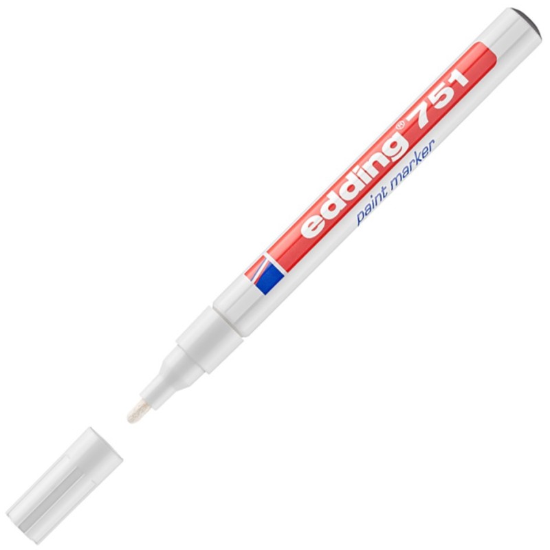 edding Marqueur à peinture 751 à pointe ogive 1 - 2 mm blanc