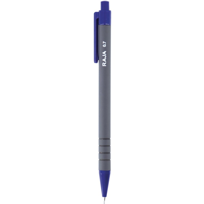 RAJA Porte-mines HB de 0,7 mm - corps bleu/gris avec zone de préhension