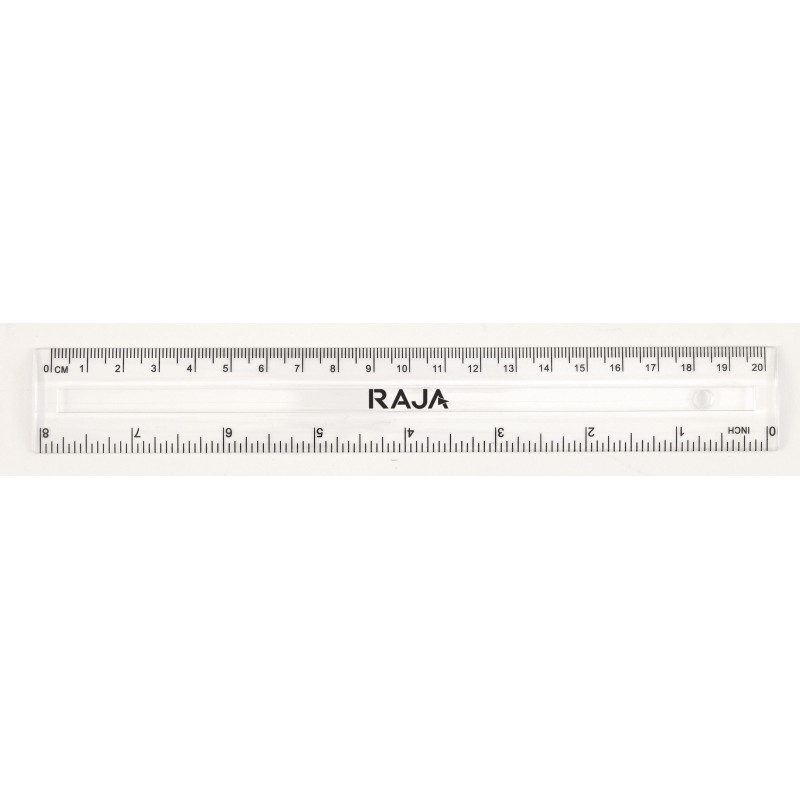 RAJA Règle plate plastique transparente graduée 20 cm