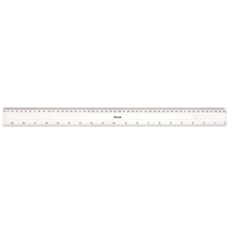 RAJA Règle plate plastique transparente graduée 50 cm