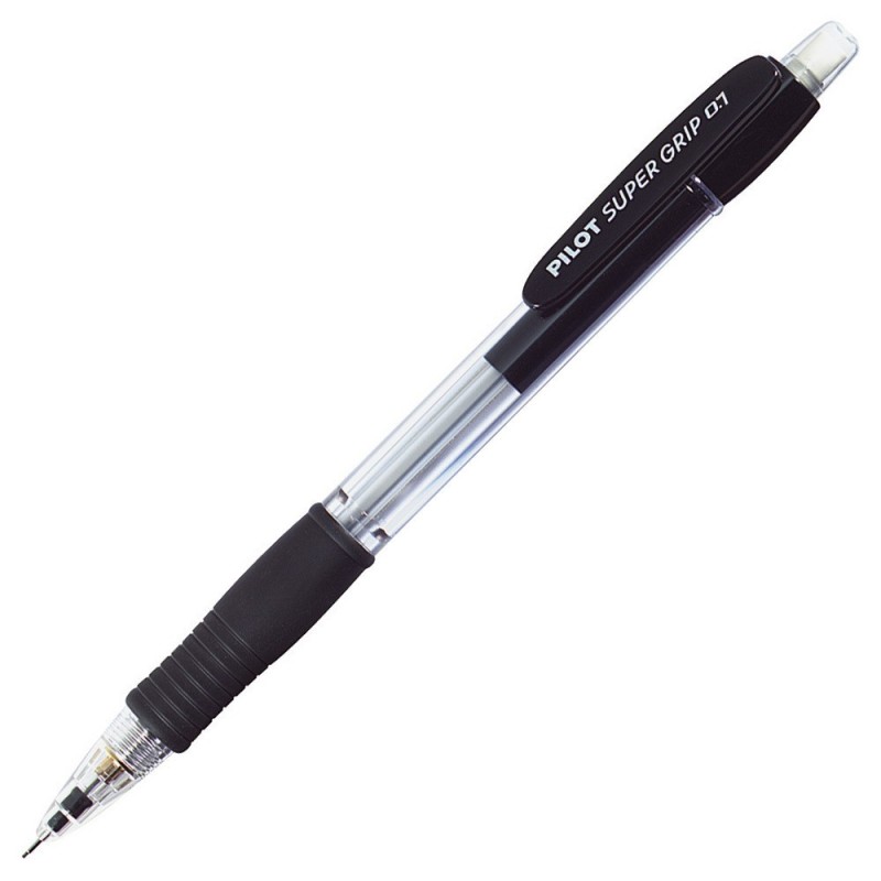 Pilot Super Grip, porte-mines, mine HB de 0,7 mm, corps noir avec zone de préhension