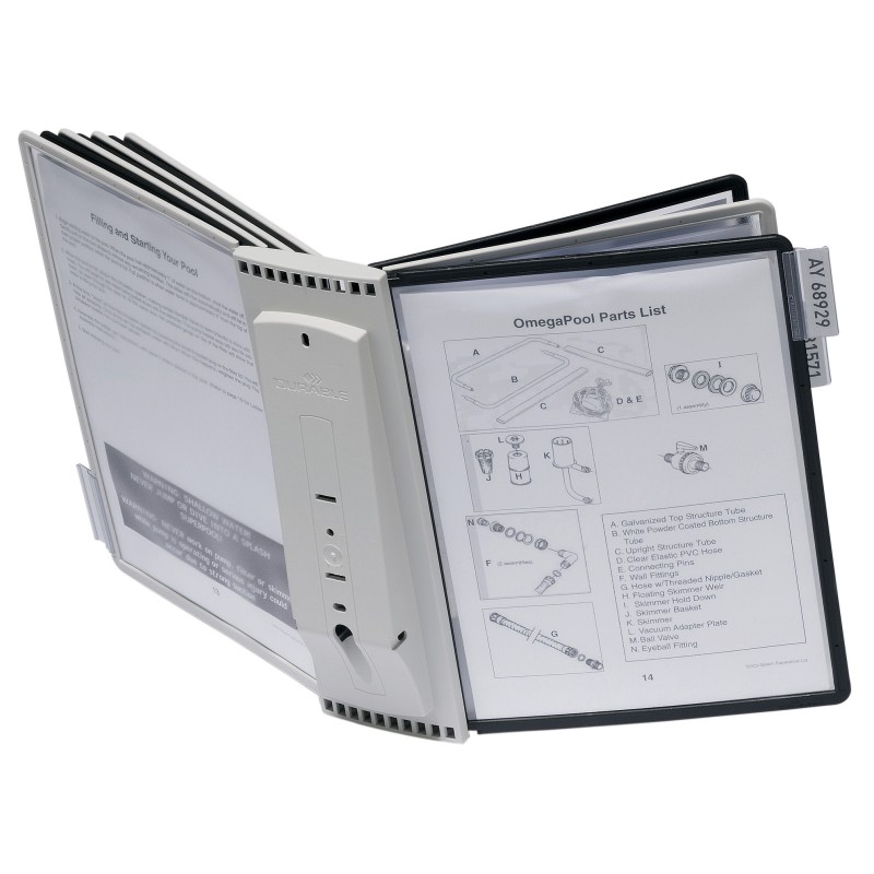Durable Support mural de présentation A4 Sherpa 10 - Gris