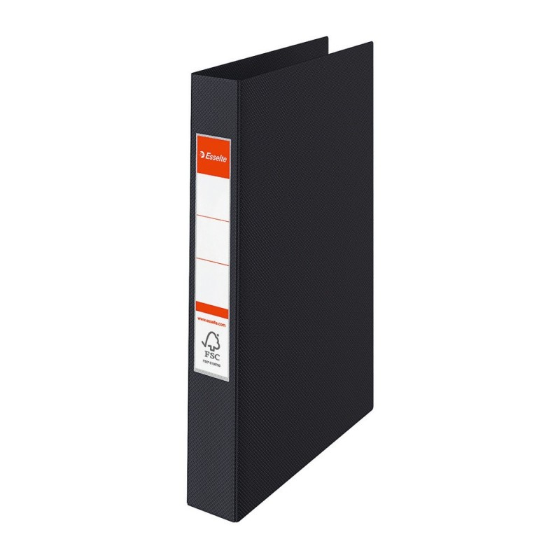 Esselte Classeur 4 anneaux A4 Vivida - Carton rigide et PP - Dos 4,2 cm - Noir