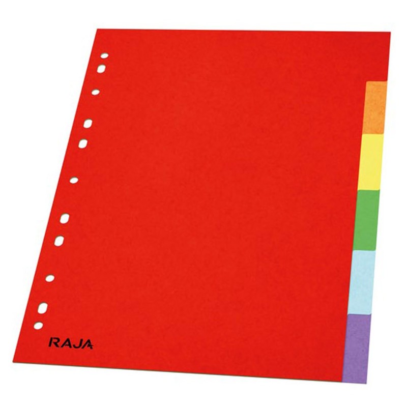 RAJA Intercalaires neutres A4 en carte standard 160g couleur - 6 onglets