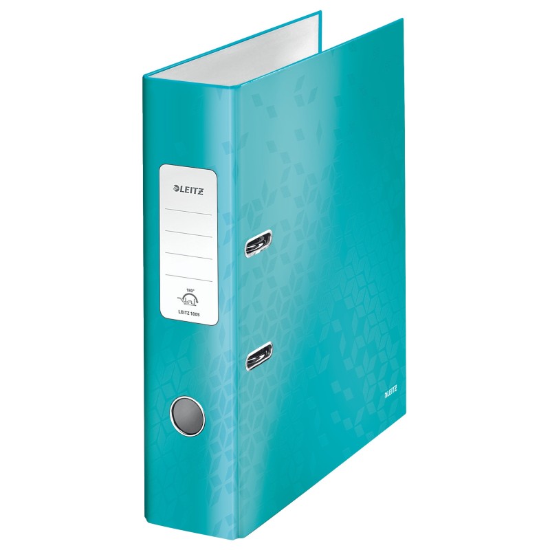 Leitz Classeur à levier A4 WOW 180° - Carton 24/10e - Dos 8 cm - Menthe