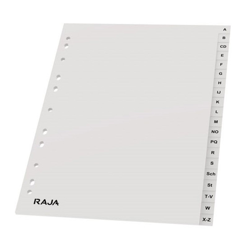 RAJA Intercalaires alphabétiques A4 en polypropylène gris - 20 divisions