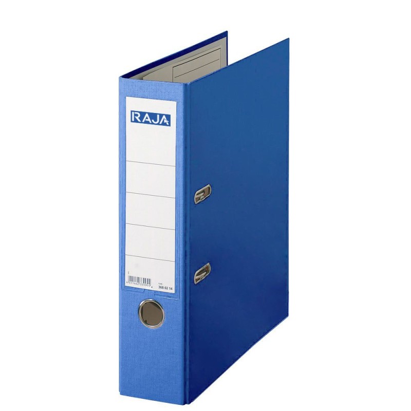 RAJA Classeur à levier A4 - Carton 20/10e - Dos 8 cm - Bleu