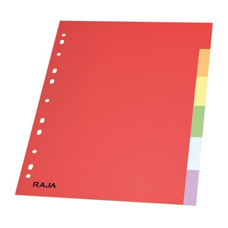 RAJA Intercalaires neutres A4 en carte lustrée 225g couleur - 6 onglets