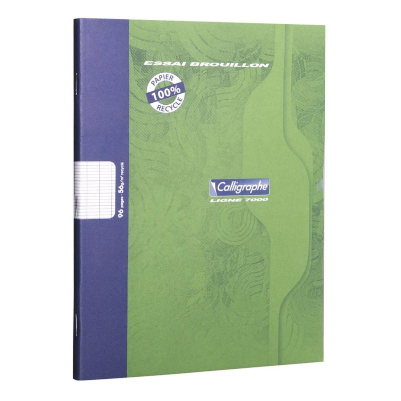 Calligraphe Cahier piqué brouillon 17 x 22 cm - 56g - Grands carreaux Séyès - 96 pages