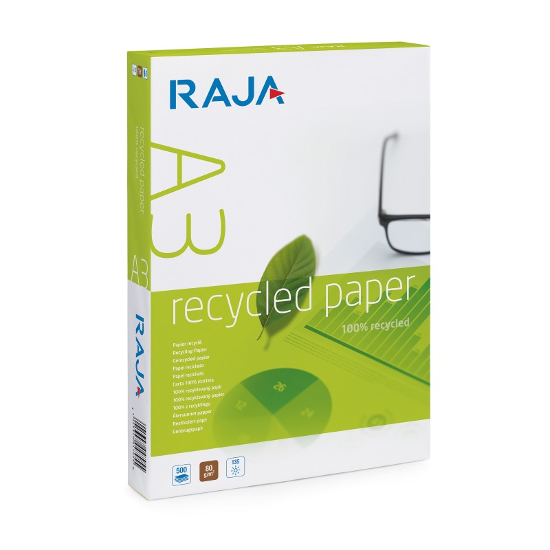 RAJA Papier A3 blanc recyclé - 80g - Ramette de 500 feuilles