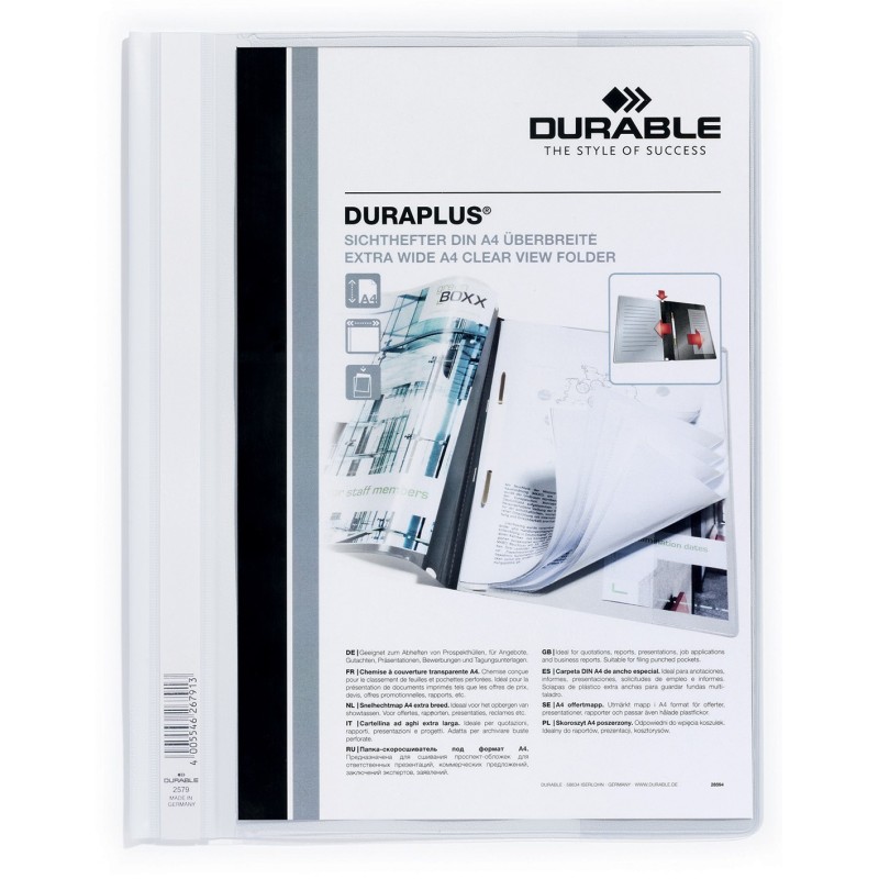 Durable Chemise à lamelles Duraplus en PVC - Blanc