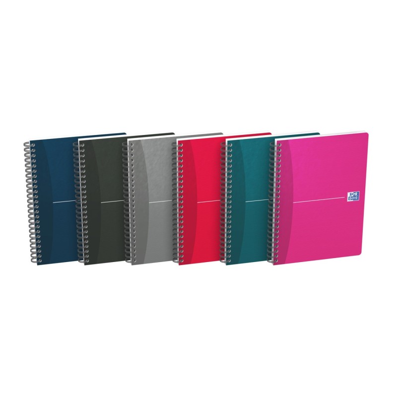 Oxford Cahier à spirale Office Essentials A5 14,8 x 21 cm - 90g - Ligné 7 mm - 180 pages