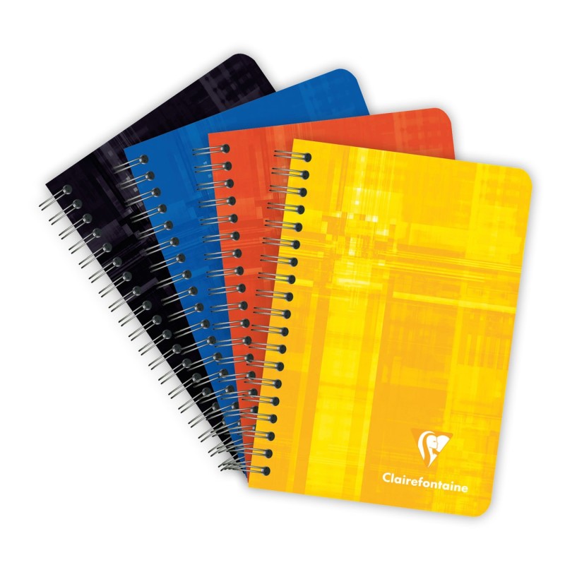 Clairefontaine Carnet à spirales 9 x 14 cm - 90g - Petits carreaux 5x5 - 100 pages