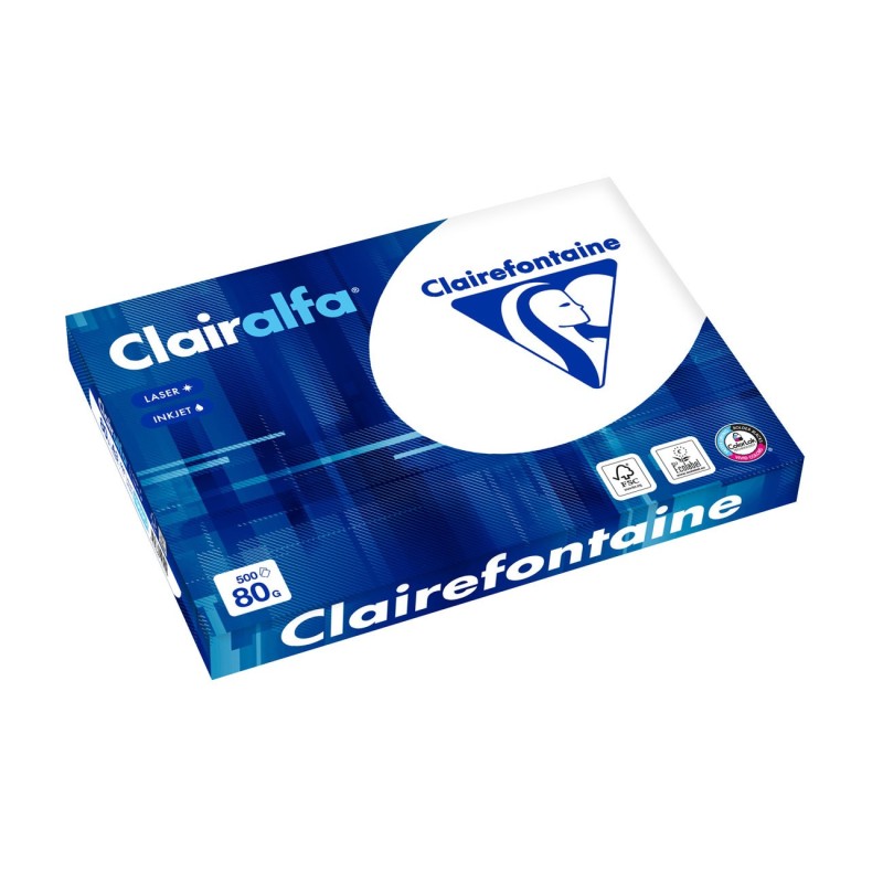 Clairefontaine Papier A3 blanc Clairalfa - 80g - Ramette de 500 feuilles