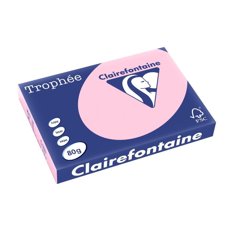Clairefontaine Papier A3 couleur Trophée - 80g - Ramette de 500 feuilles - Rose