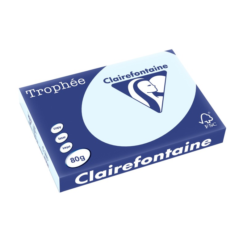 Clairefontaine Papier A3 couleur Trophée - 80g - Ramette de 500 feuilles - Bleu
