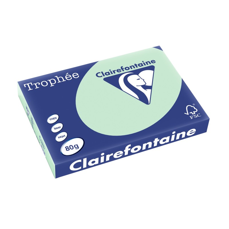 Clairefontaine Papier A3 couleur Trophée - 80g - Ramette de 500 feuilles - Vert