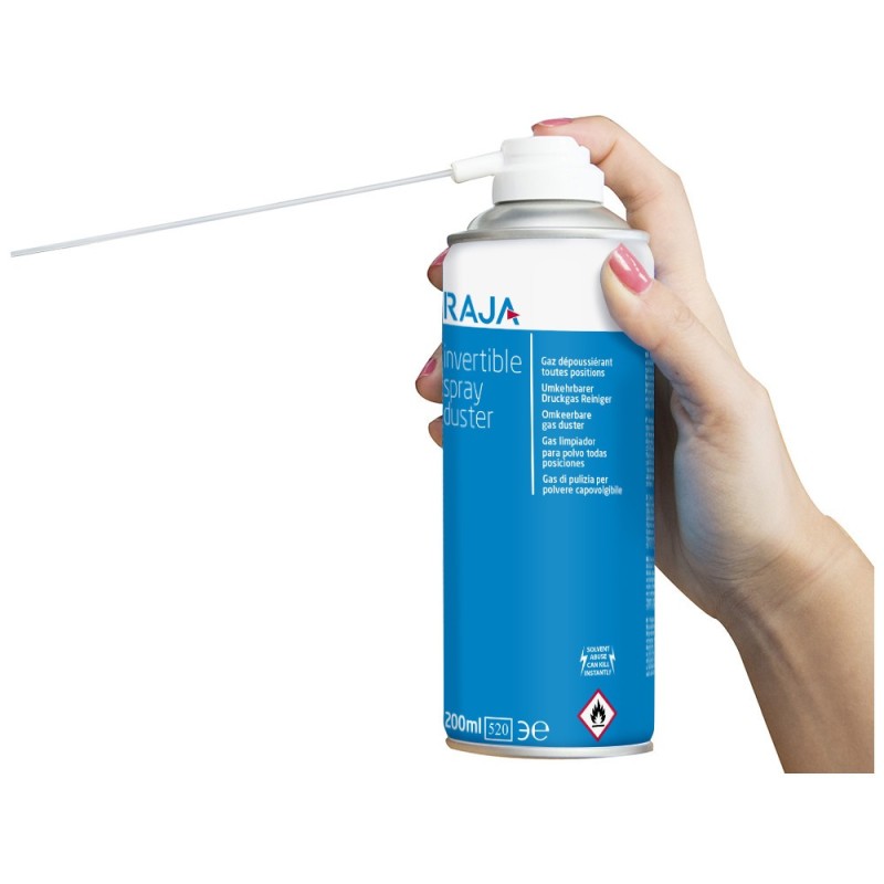 RAJA Gaz dépoussiérant inflammable - Aérosol toutes positions Eco - Aérosol 200 ml