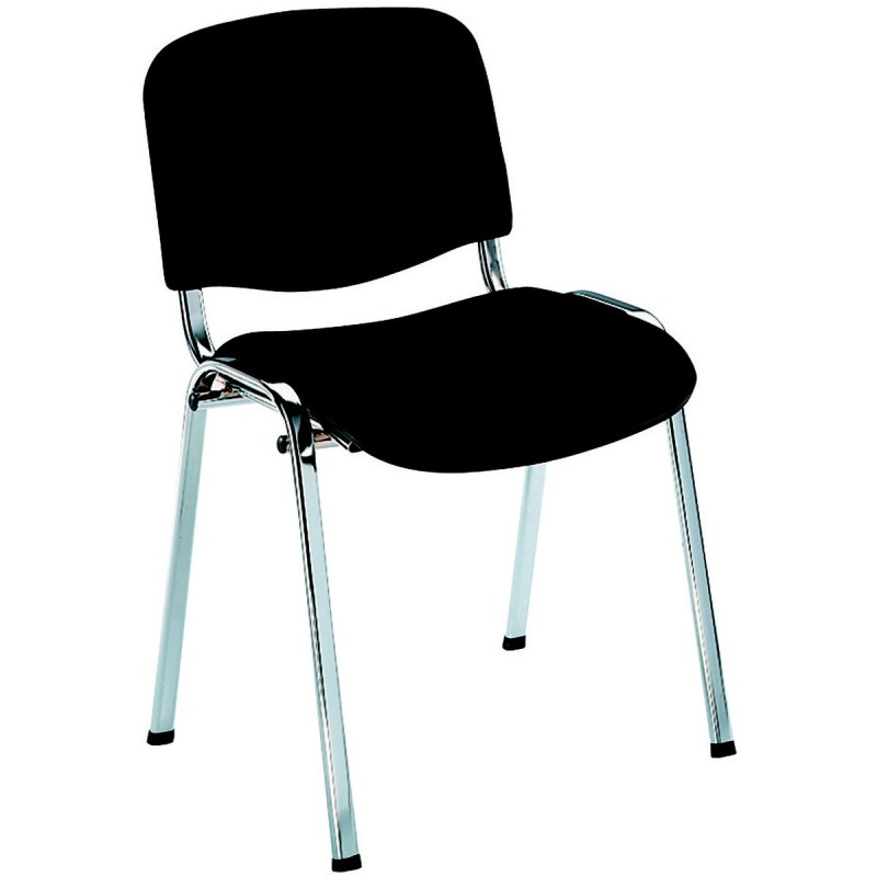 Chaise de réunion & Conférence - Tissu - Noir - Pieds Chromés
