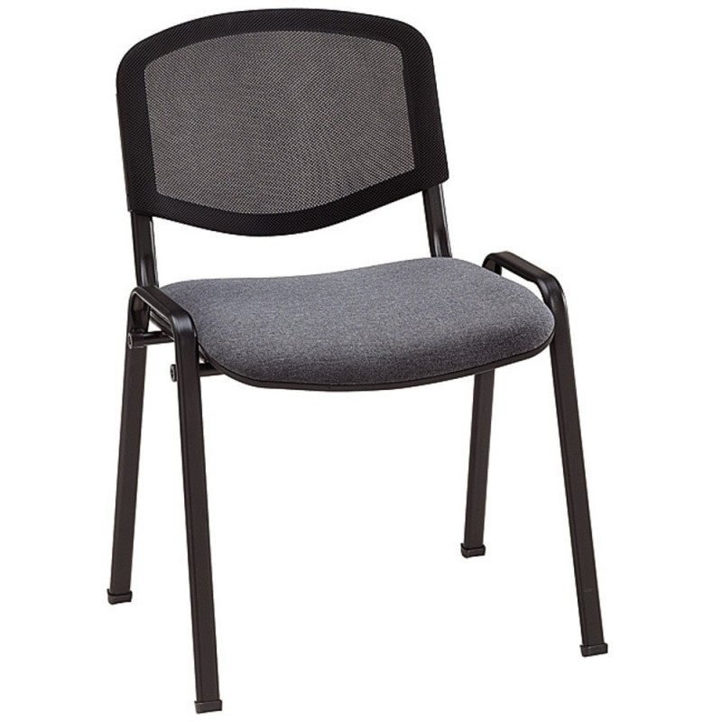 Chaise de réunion et visiteur First Maille filet Gris foncé - Pieds noir