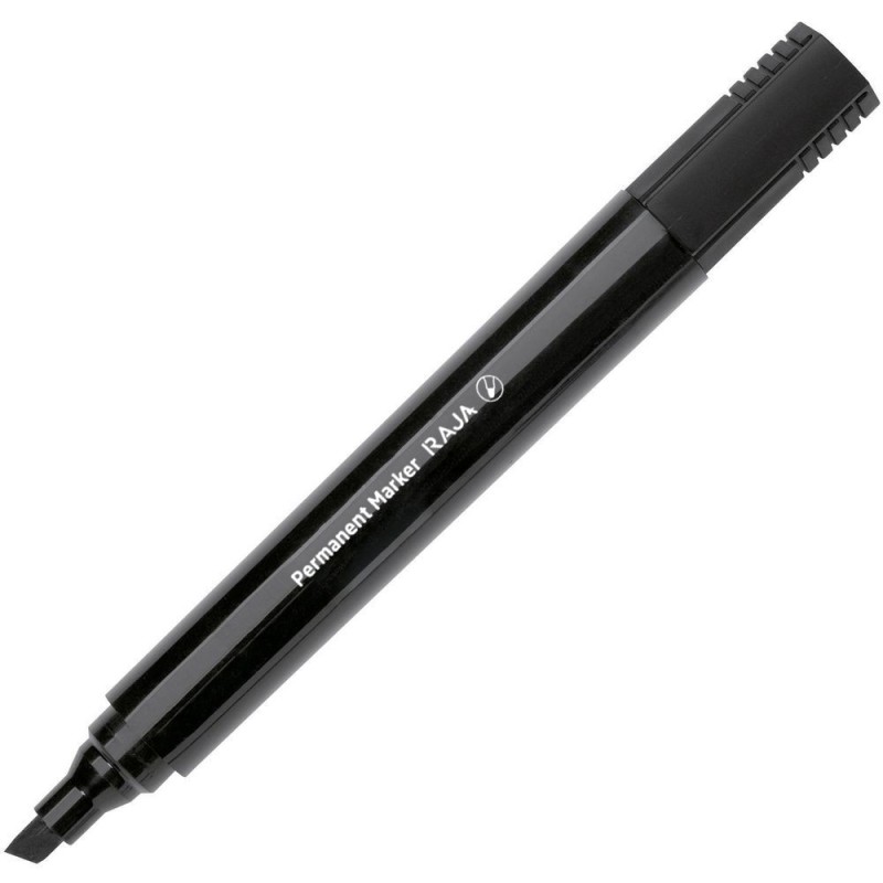 RAJA Marqueur permanent Pointe biseautée 1,5 - 3 mm, Noir