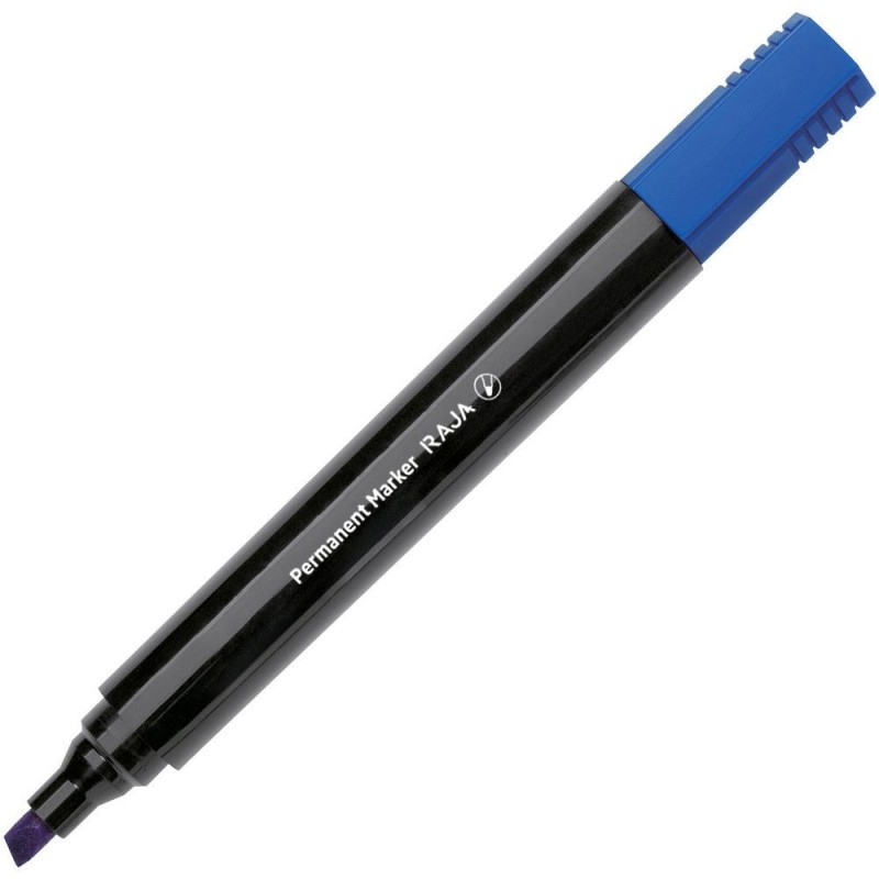 RAJA Marqueur permanent Pointe biseautée 1,5 - 3 mm, Bleu