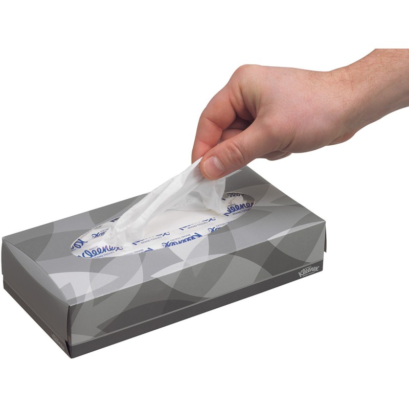 Kleenex® Mouchoirs standard blancs double épaisseur - Boîte 100 mouchoirs 185 mm