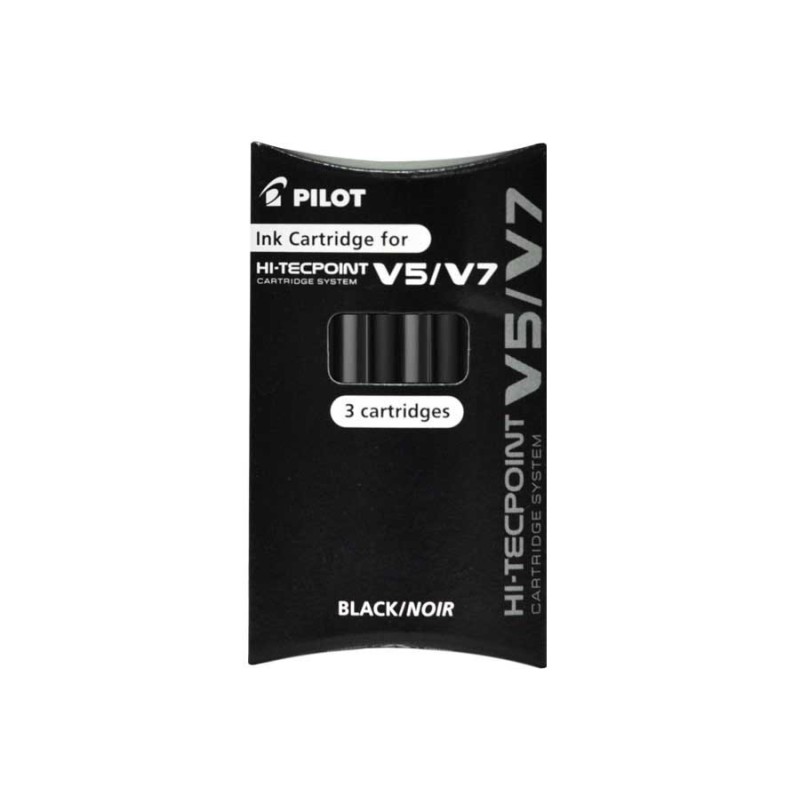 Pilot Hi-Tecpoint V5/V7 - Recharge pour roller - Encre noire - Lot de 3