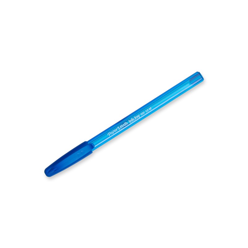 Paper Mate InkJoy 100 Stylo bille à capuchon pointe moyenne 1 mm bleu - Boîte de 80 + 20 OFFERTS