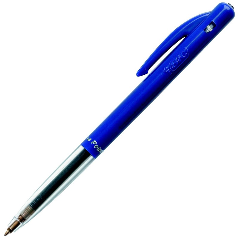 BIC M10 Original Stylo bille rétractable pointe fine 0,8 mm bleu